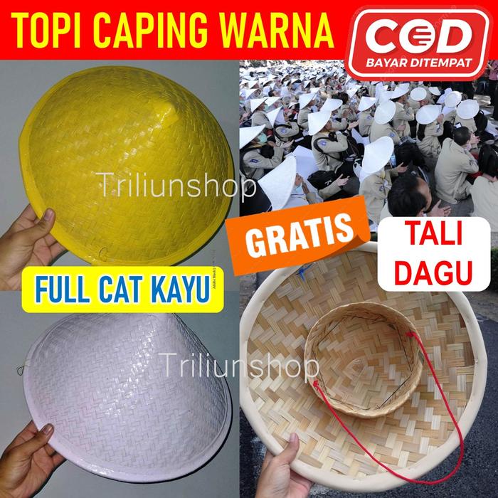 Caping Bambu - Topi Caping Warna Warni Untuk OSPEK PPSMB UGM UI UNS | Free Tali Dagu