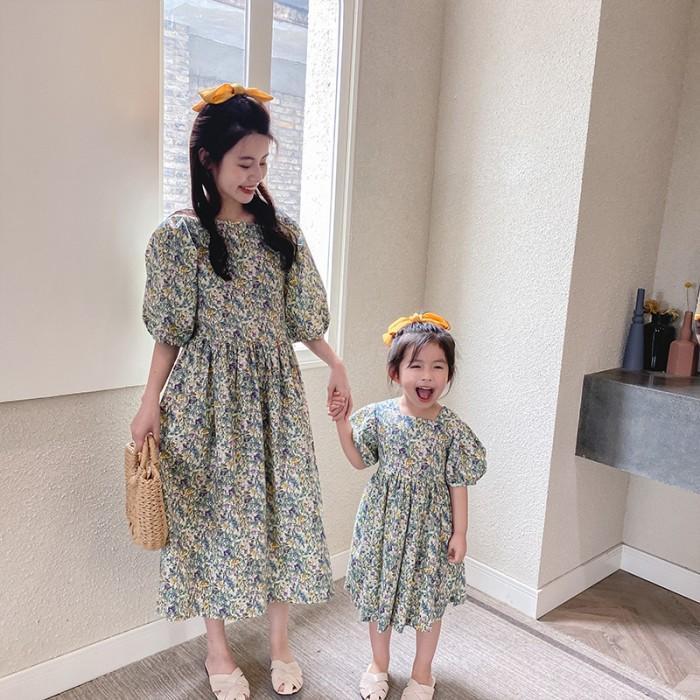 Promo Jusyco lorisa floral couple dress /Dress couple ibu dan anak COD