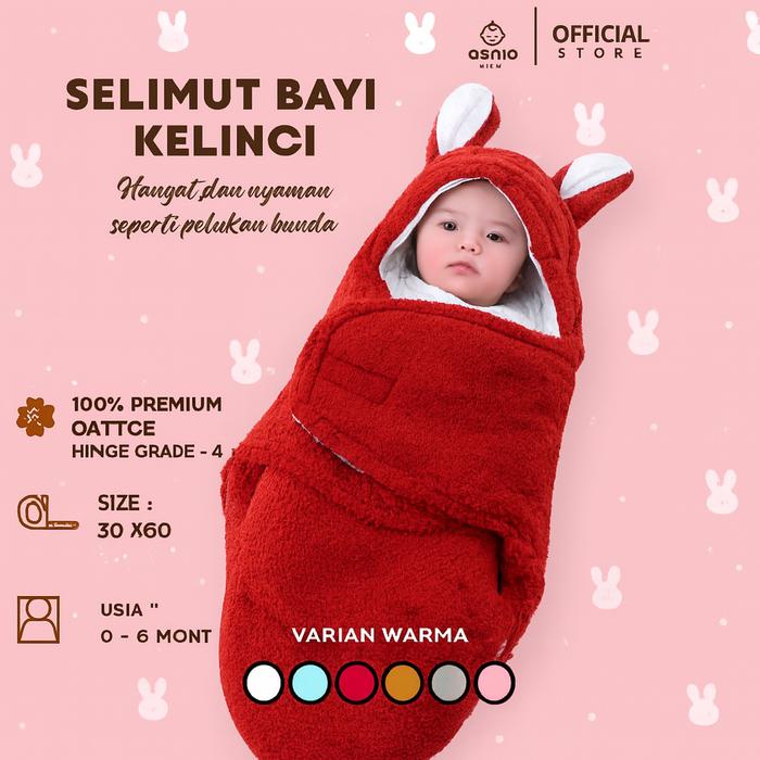 Selimut & Bedong Bayi Bulu Tebal Karakter Kelinci Newborn Premium