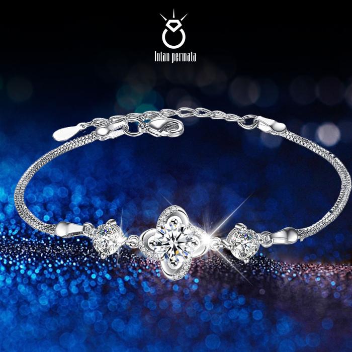 [Harga Setelah Promo] Gelang Clover 4 Daun Silver Premium Nova Stella | Hadiah Ulang Tahun untuk Wan
