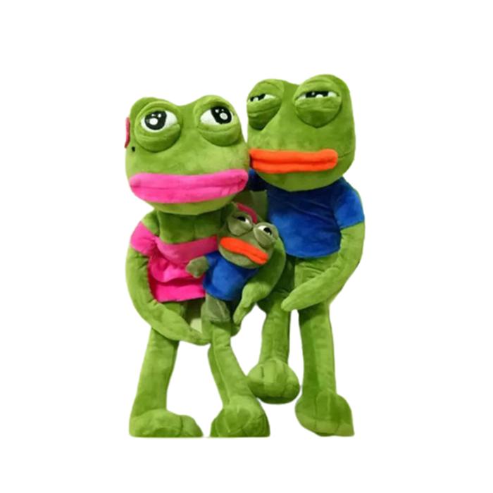 45cm Funny Frog Plush Toy Magic Expression Pepe The Frog Sad Frog