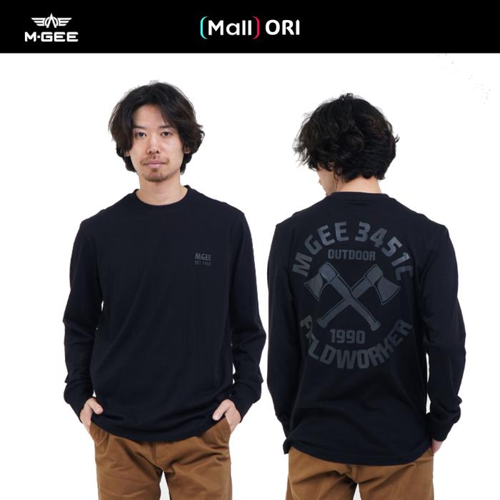 M.Gee Kaos Lengan Panjang Pria Hitam Mgee Original MARCUS C009 BLACK