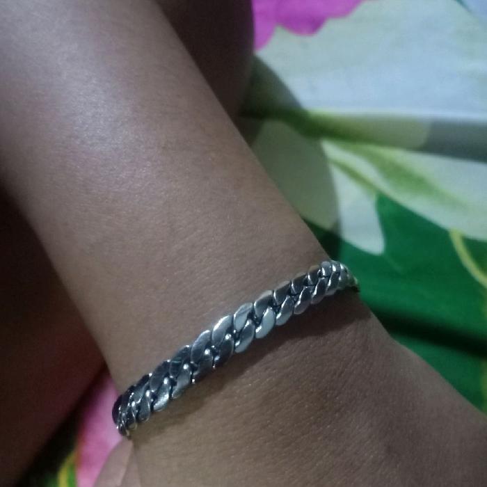 Gelang titanium pria motif sisik naga