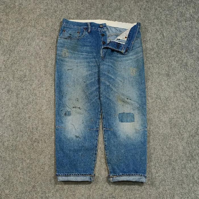 celana selvedge jeans panjang pria sanca JAPAN size 31 second ripped jeans