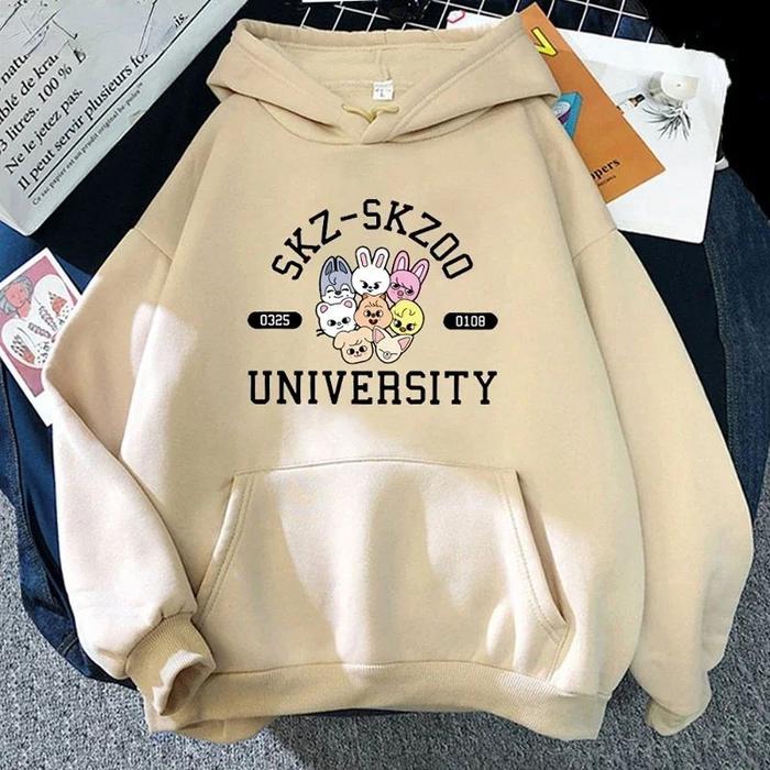Hoodie Sweater Skz Skzoo University Straykids Kpop Stray Kids Wanita Skz Skzoo Original Ori Felix Se