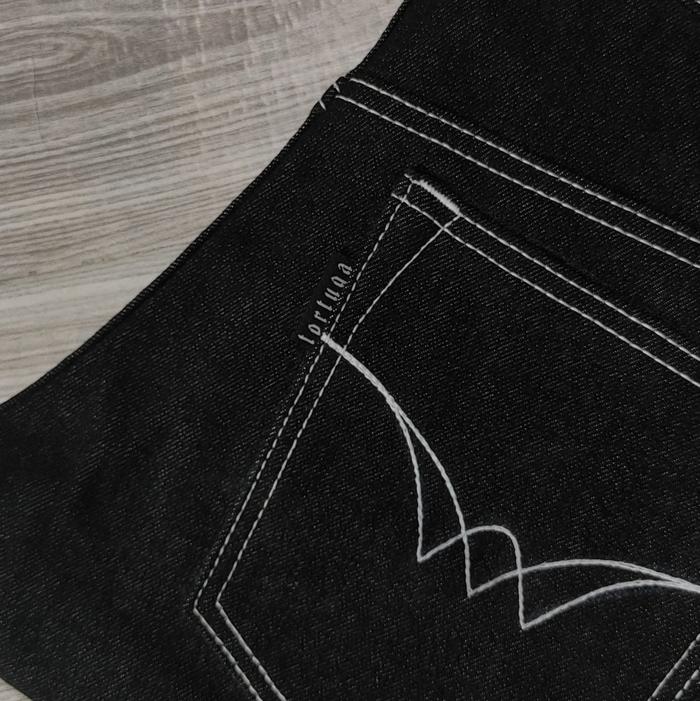 Celana panjang Denim black indigo 14oz selvedg red line