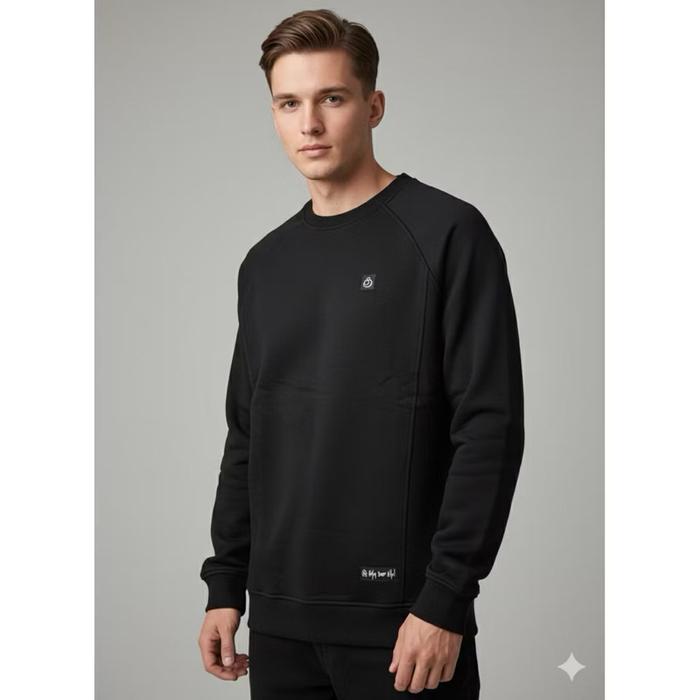 Juice Ematic Sweater Pria Size M - Sweater Pria Hitam dengan Desain Minimalis dan Nyaman untuk Sehar