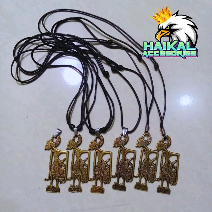 Kalung tali kur cina / kalung tali korea / kalung tali kur lilin / kalung bandul wayang arjuna / ban