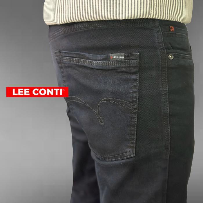 Lee Conti Celana Panjang Pria Jeans Hitam Stretch Strafe