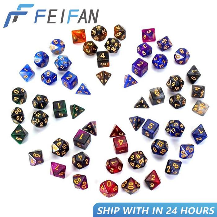 7pcs/set Table Game Polyhedral Dice Multicolor Polyhedral Game Dice