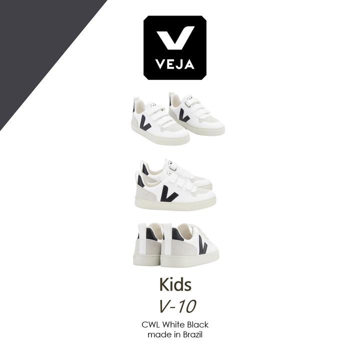 sale Sepatu Anak Veja Kids V-10 CWL White Black Original