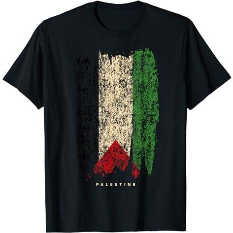 KAOS Vintage bendera Palestina kaus bendera Palestina