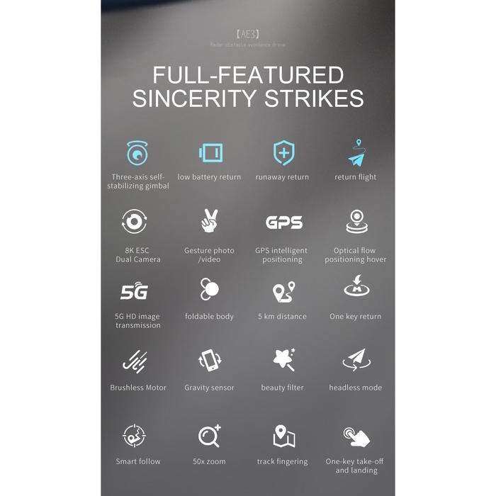 AE3 PRO Max GPS Drone 4K Dual Camera 3 Axis Gimbal Professional