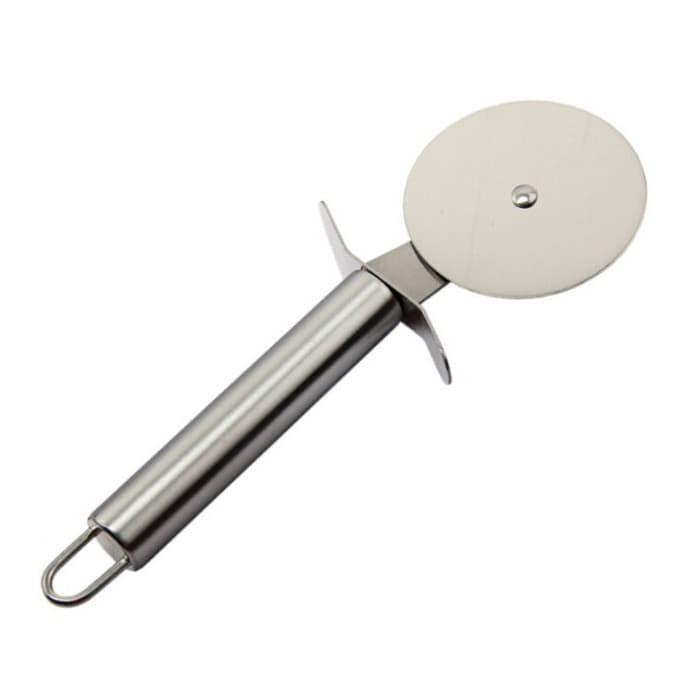 803 Stainless Steel Rotary Cutter Pizza Fondant Dough Pisau Putar Roll