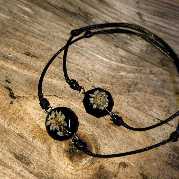 gelang edelweiss bunga asli. hitam by anjay edelweiss