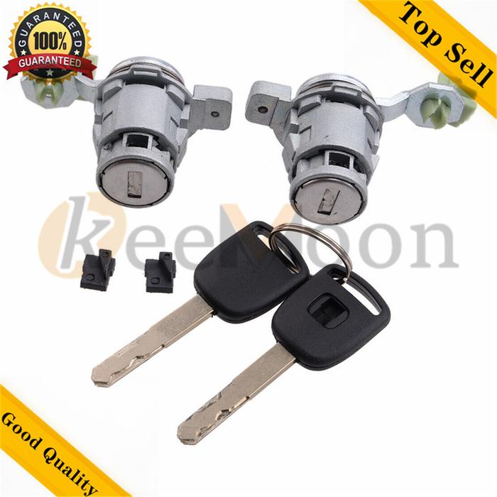 1 Pair Left & Right Front Door Lock Cylinder with 2 Keys Car