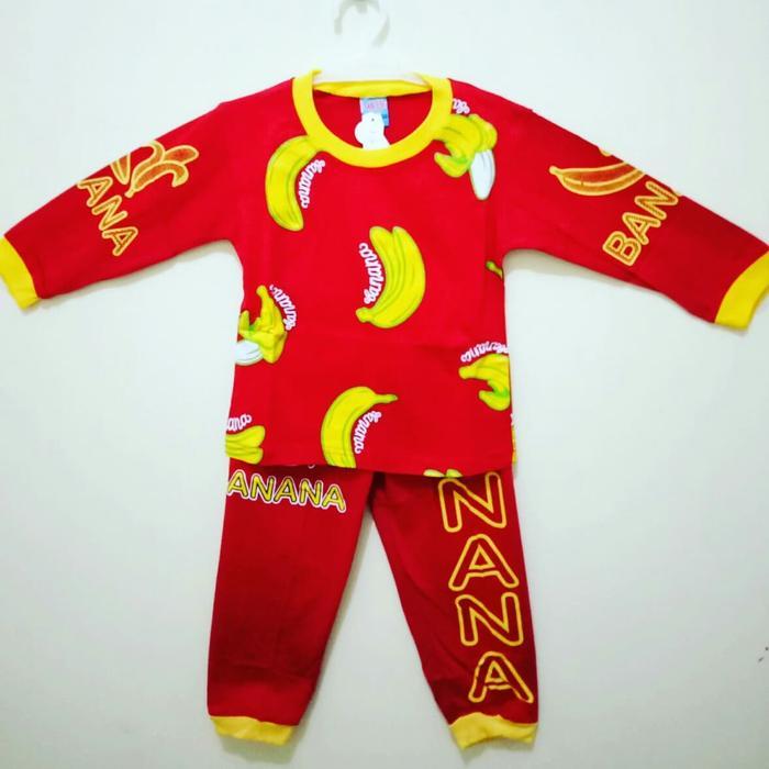 PROMO PREMIUM baju anak pisang/kaos panjang pisang/setelan anak pisang/baju pisang PREMIUM