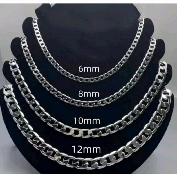 [COD] Kalung Hip Hop Titanium Silver 6MM 8MM 10Mm 12MM Jumbo Kalung Stainless