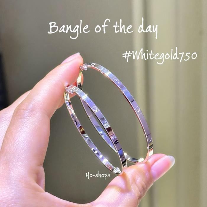 Gelang Bangle Mas Putih Kadar 750 Asli Emas