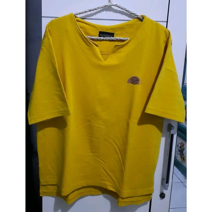 Preloved - Setelan baju lengan pendek dan celana panjang warna kuning untuk wanita merk Vosshop
