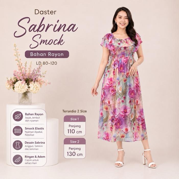 Daster Sabrina karet smock supplier daster pati