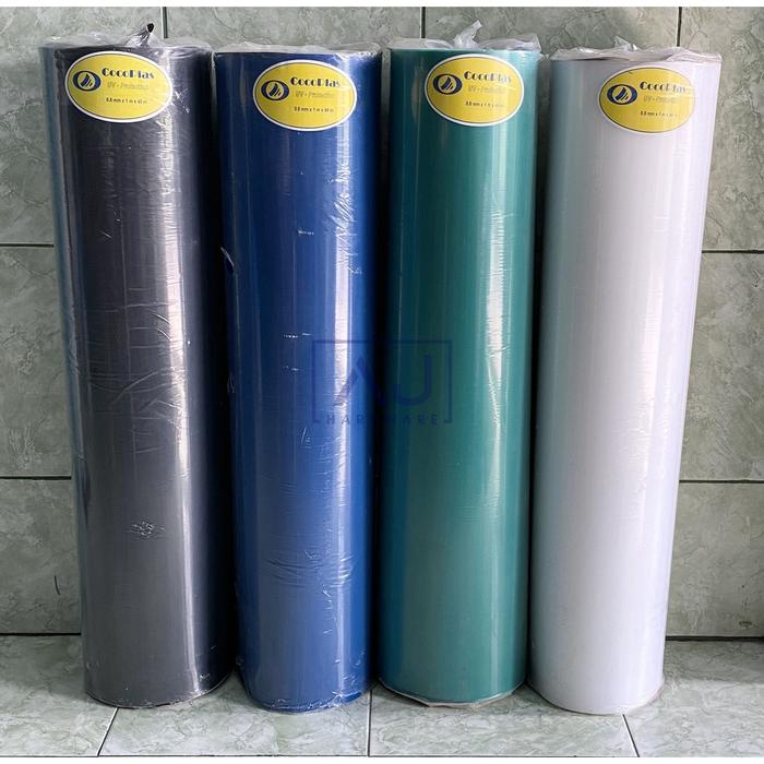 Fiber Pagar Plastik Atau Penutup Pagar Rumah Biru Putih Hitam Hijau Per Meter Tebal 0,8 mm Tinggi 1 