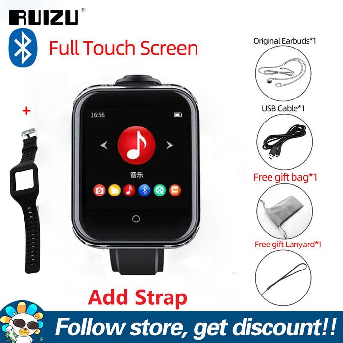 RUIZU M8 Pemutar MP3 Bluetooth Mini, Pemutar MP3 MP4 Mini Dapat