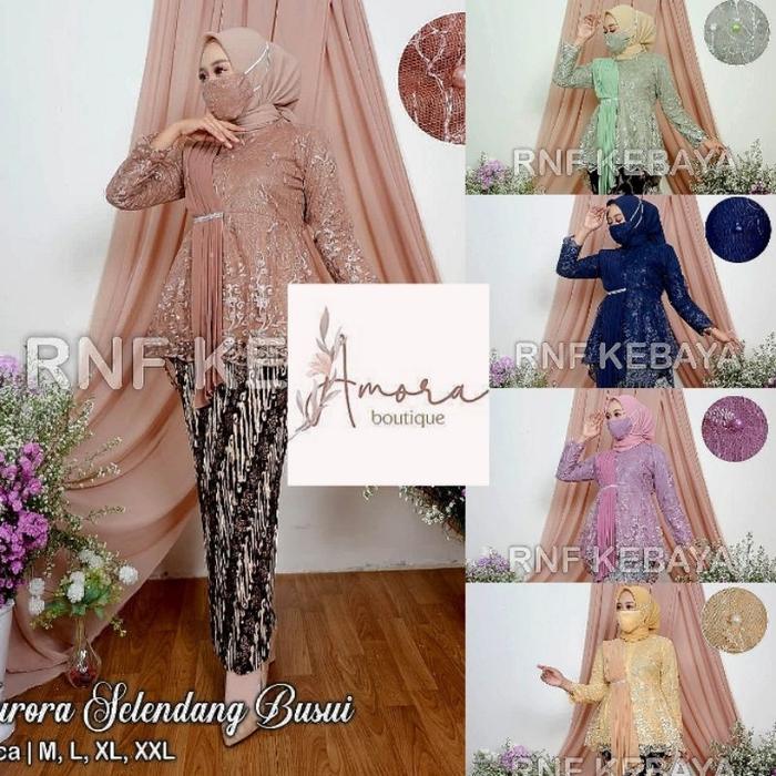 Set / Atasan Kebaya Selendang Aurora Busui Terlaris- Kebaya Modern - Kebaya Wisuda - Kebaya kekinian