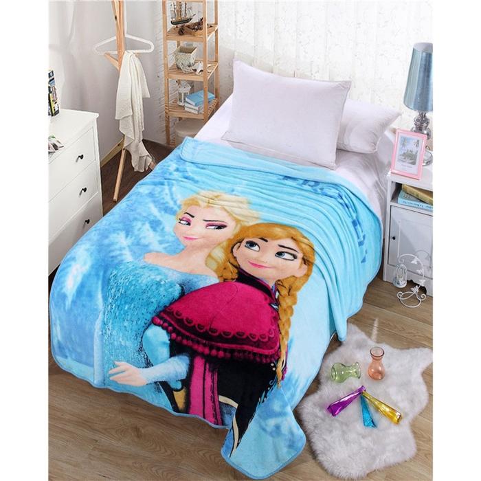 Selimut Anak Lembut Tembal Motif kartun Frozen Elsa Premium Ukuran 150x200 High Quality