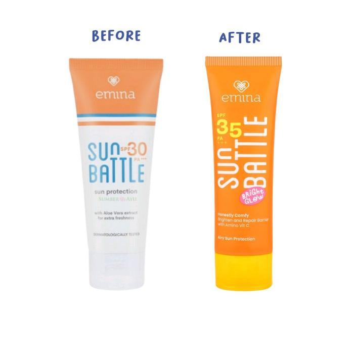 EMINA Sunscreen Sun Battle - Sunscreen Emina Sunbatte 23ml dan 50ml Facial Wajah Mencerahkan - sun b
