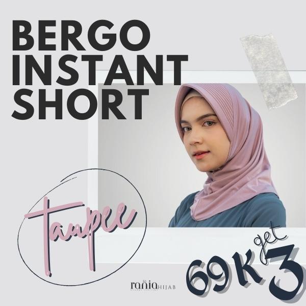 [Taupee] Daily Hijab Jannah Instan Short | Bergo with Pet Jilbab Langsung Slup Anti Ribet Rania Hija