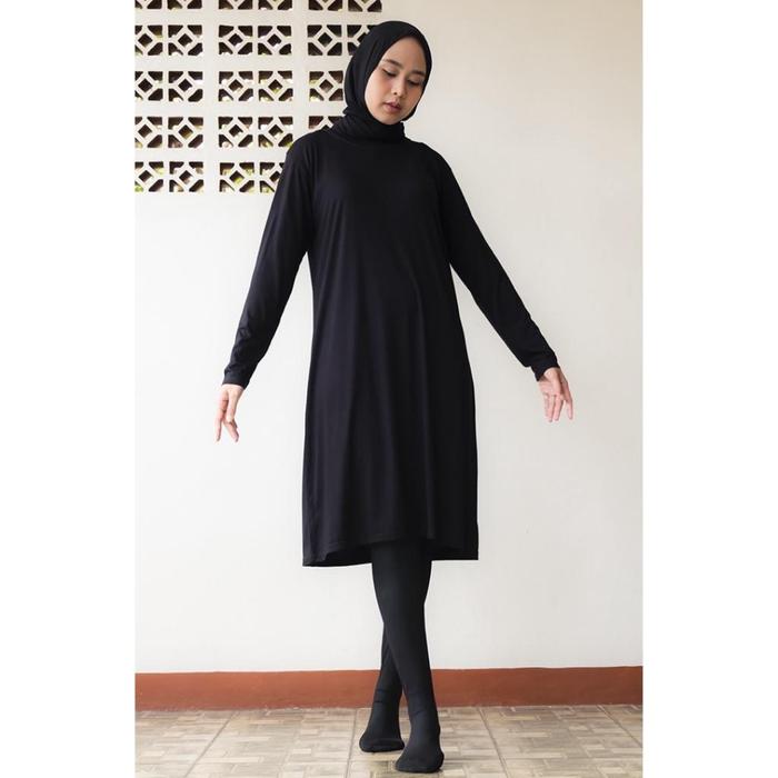 Inner midi dress gamis polos/midi dress gamis/midi dress tangan panjang/daster pendek/daster manset/