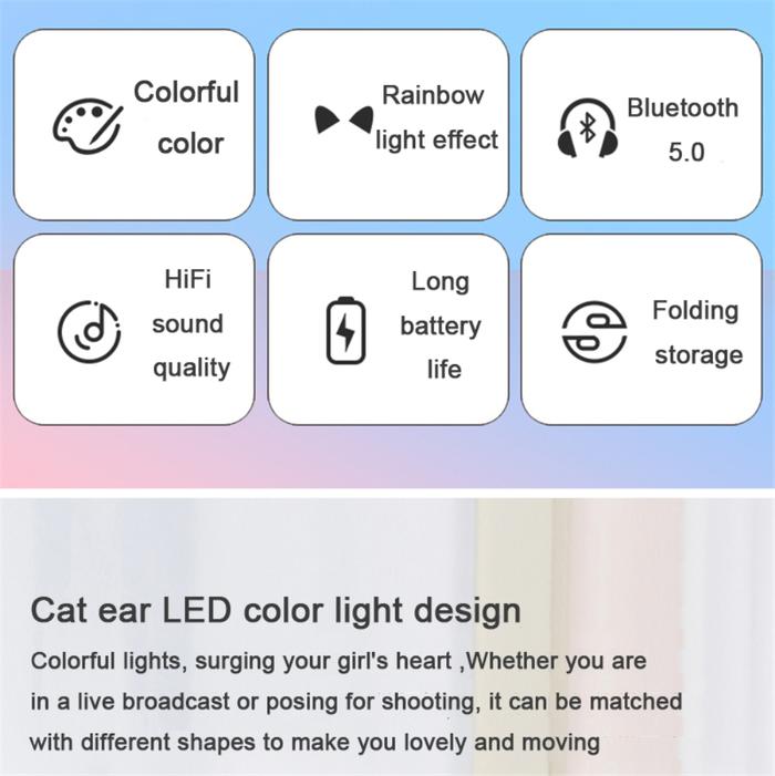 B39 Wireless Light Emitting Headset Headset Subwoofer Stereo