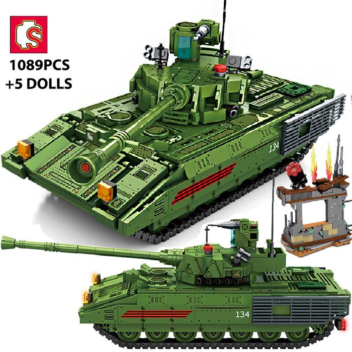 SEMBO 1089PCS Military T 14 Armata Main Battle Tank Building Blocks