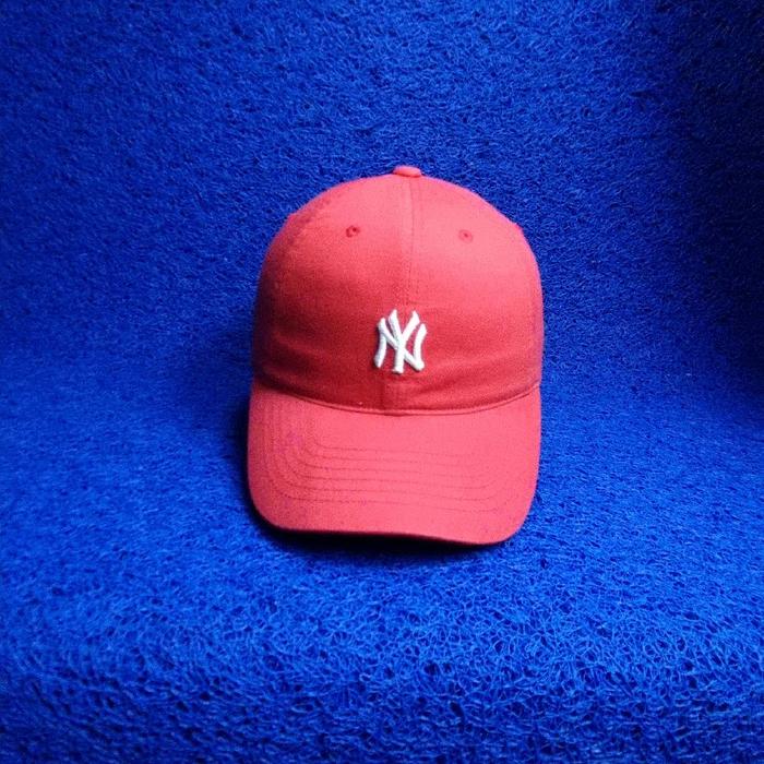 topi MLB NY merah casual adjustable