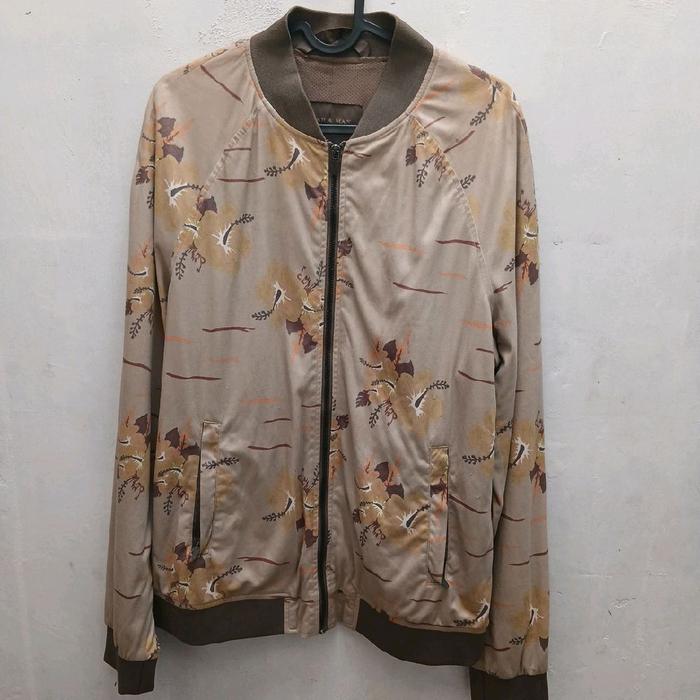 ZARA Man Boomber Jacket Floral Green