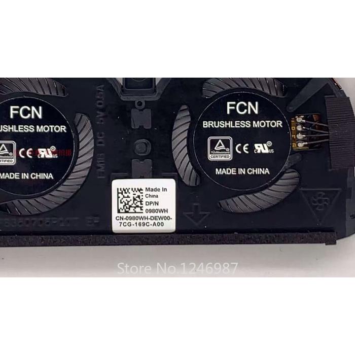 New Laptop CPU Cooler Fan untuk Dell XPS 13 9370 Seri Laptop Bantalan