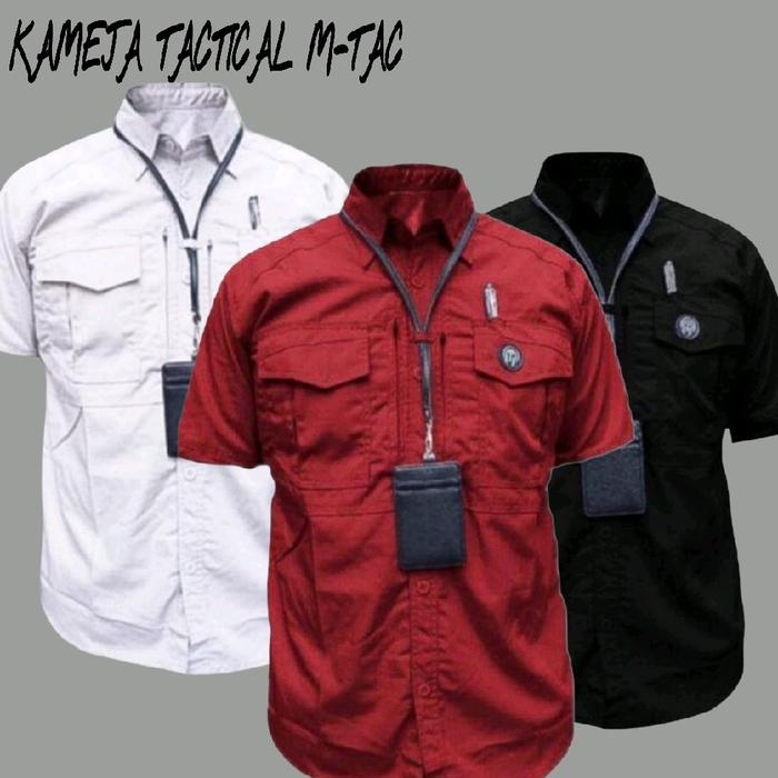 Kameja Tactical M-TAC Lapangan Kerja Outdoor PDH PDL - Bahan American Drill Halus Tanpa Bulu - Cream