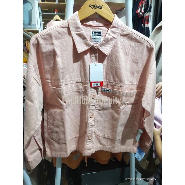 100% Original Jaket Jeans 3Second Wanita Warna Pink Biru Mocca