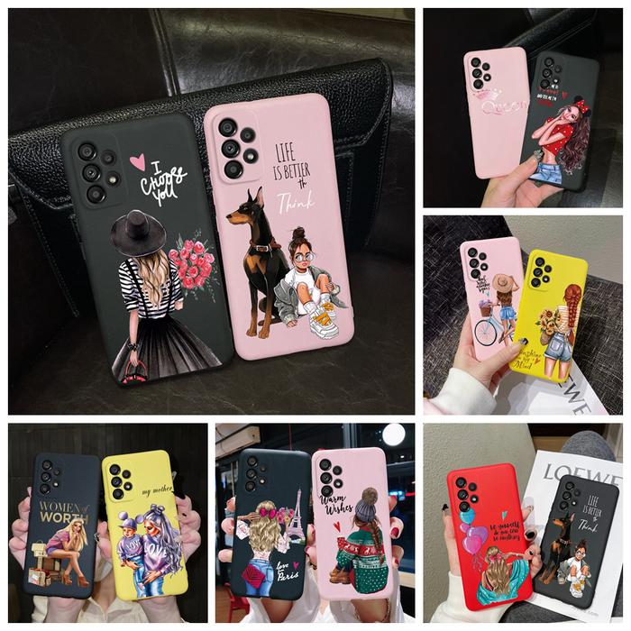 For Samsung A53 5G Case Flower Girls Soft TPU Silicone Phone Back Cover For Samsung Galaxy A23 A33 A
