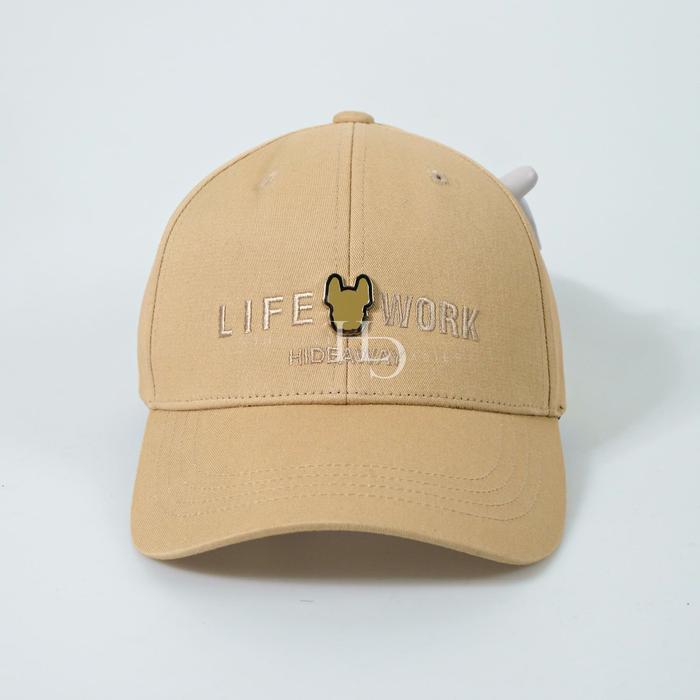 Topi Lifework Solid Radog Embroidery Structured Ball Cap Beige