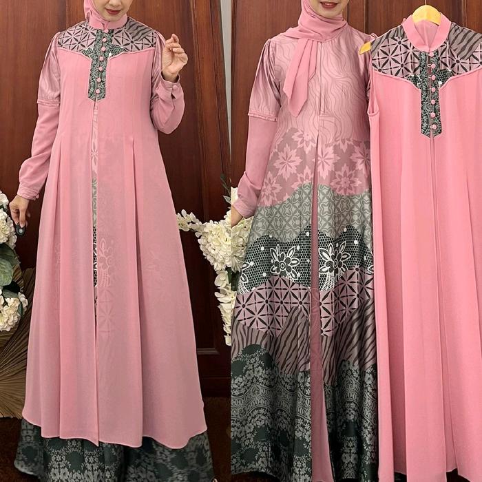 Naura set batik gamis outer