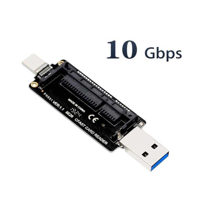 CFast Type A+C Card Reader USB 3.1 10Gbps CFast Card Reader Portable