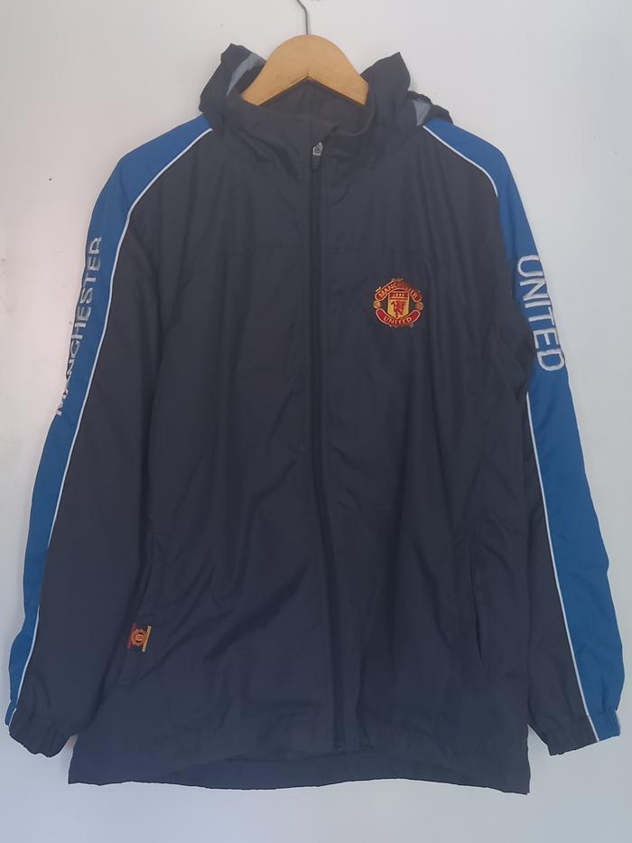 MANCHESTER UNITED Official Merchandise Windbreaker Jacket Big Logo Vintage Jaket Training MU