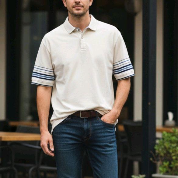 Kemeja / Polo Tshirt Putih Marks and spencer blue harbour Jumbo Pria prelov