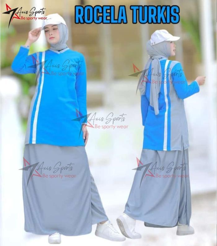 PROMO Setelan Baju Tunik Olahraga Rocella Muslimah Seragam Olahraga Guru Model Tunik Rok Celana