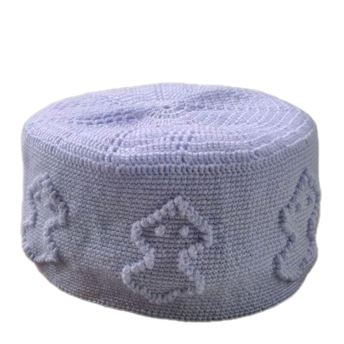 peci rajut motif terompah asli handmade nyaman di pakai Muslim Haji Lokal Unik Kopiah Lembut Dewasa 