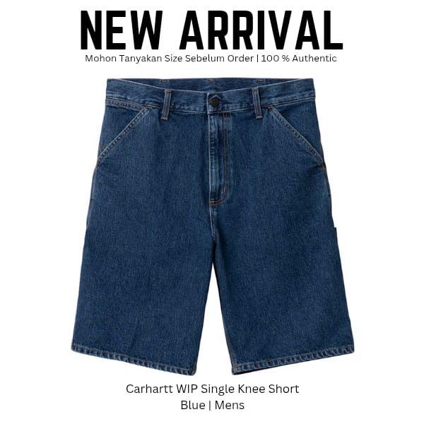 Carhartt WIP Single Knee Short Blue Denim Celana Pendek Pria Original 100%