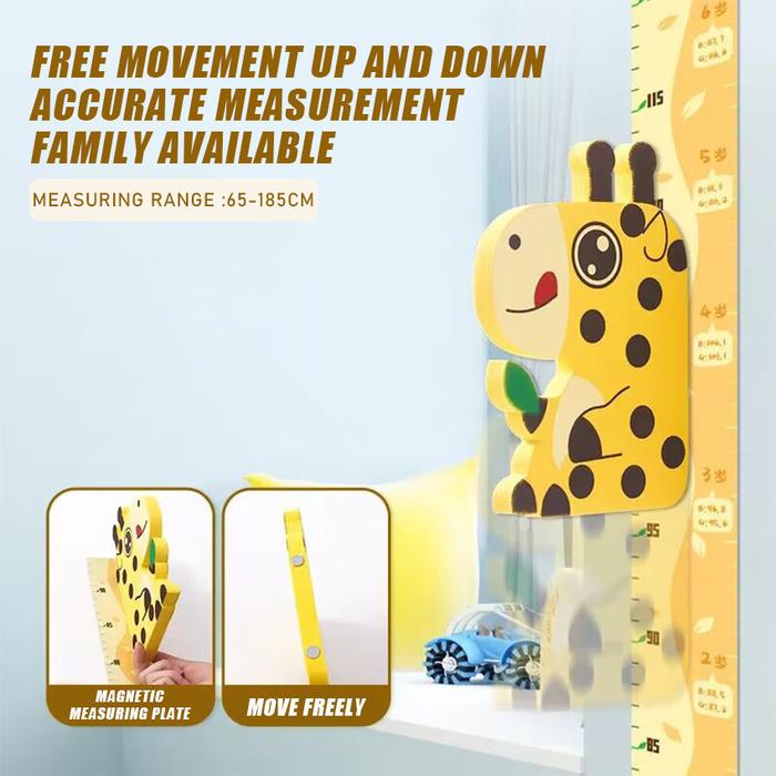3D Sticker Pengukur Tinggi Badan Anak Dewasa Tempel Dinding 200cm Motif Karakter Lucu Wall Decor / S