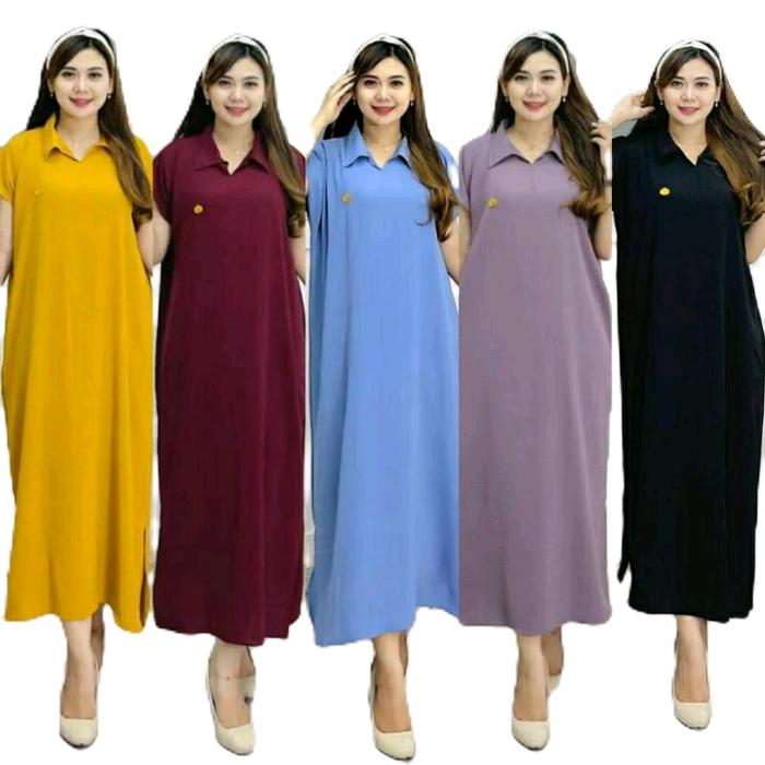 Daster Aletha Jumbo untuk BB 100 kg - Kain Tebal, Kaos Panjang Cantik